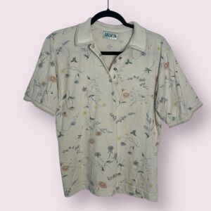 Vintage Collared Floral Flower Hipster Hippie Artsy Boho Bohemian Classy Blouse